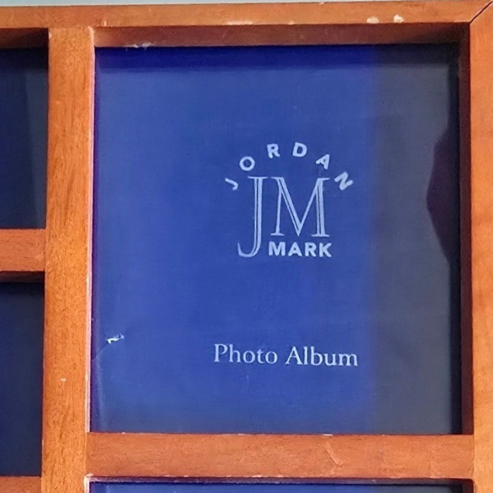 Jordan Mark Wooden Photo Album Collage Cover Cherry Brown 7 Opening Frame VTG UC - Picture 5 of 13
